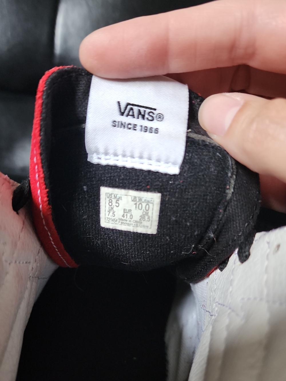 Vans Sk8-Hi Bolt Racing Red Black Lightning Bolt High Top Skate Sneakers 8.5 - Picture 6 of 12